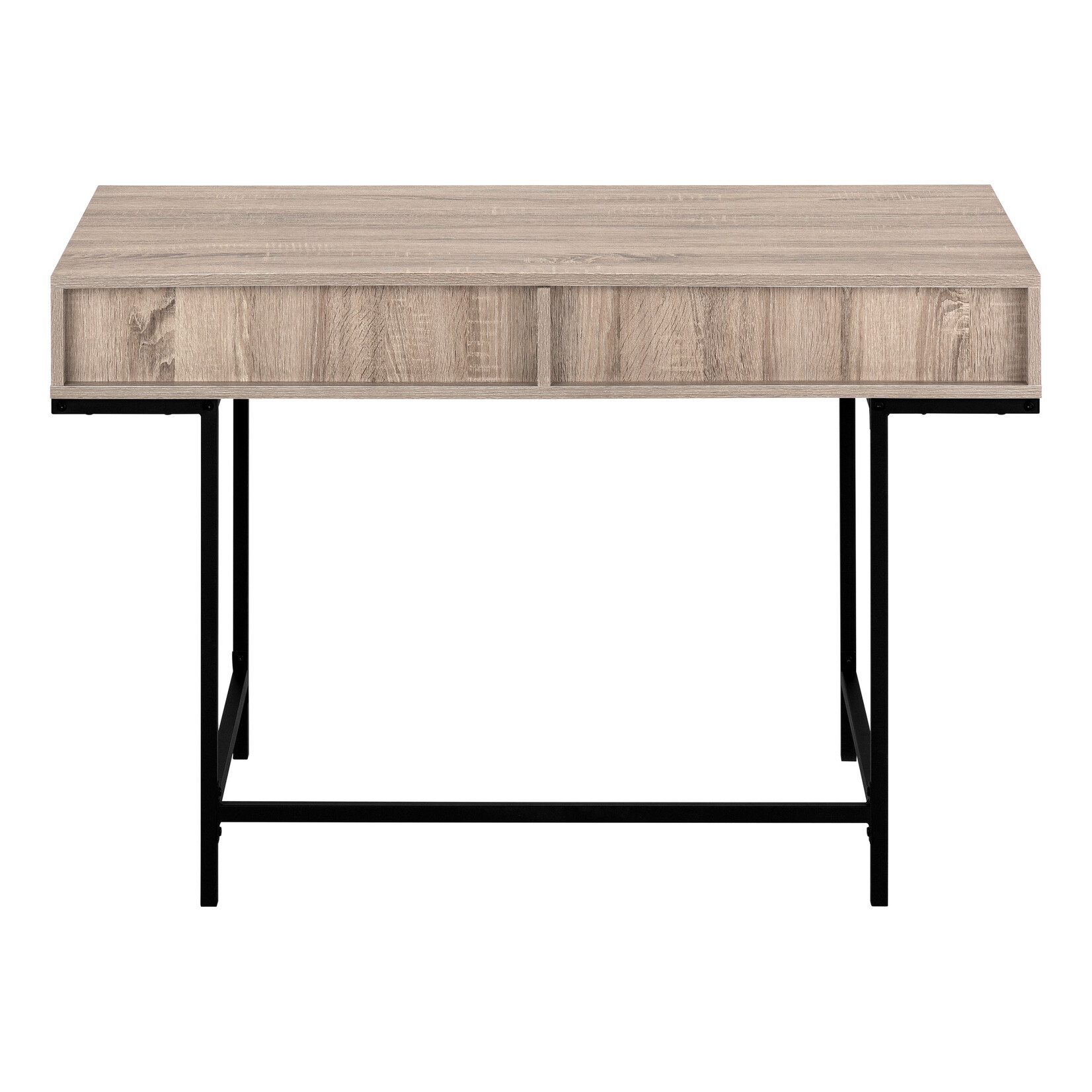 COMPUTER DESK - 48"L / DARK TAUPE / BLACK METAL