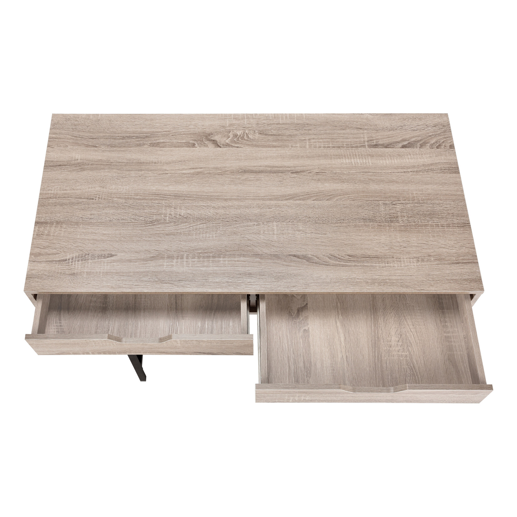 COMPUTER DESK - 48"L / DARK TAUPE / BLACK METAL