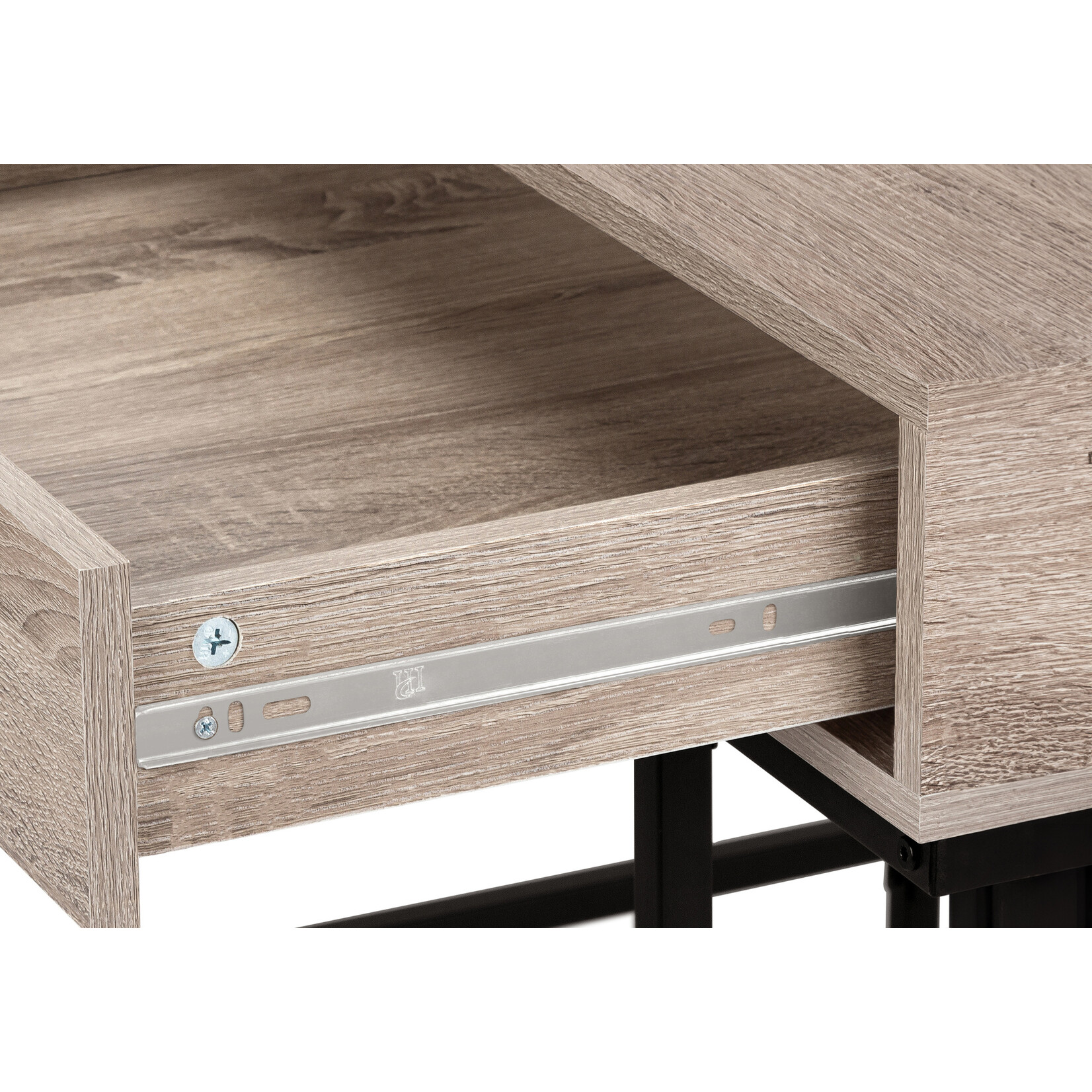 COMPUTER DESK - 48"L / DARK TAUPE / BLACK METAL