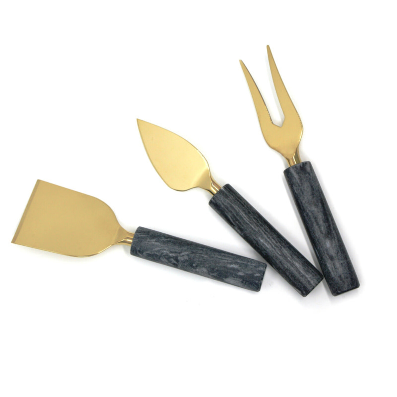 Danesco Ensemble de 3 couteaux à fromage en marbre