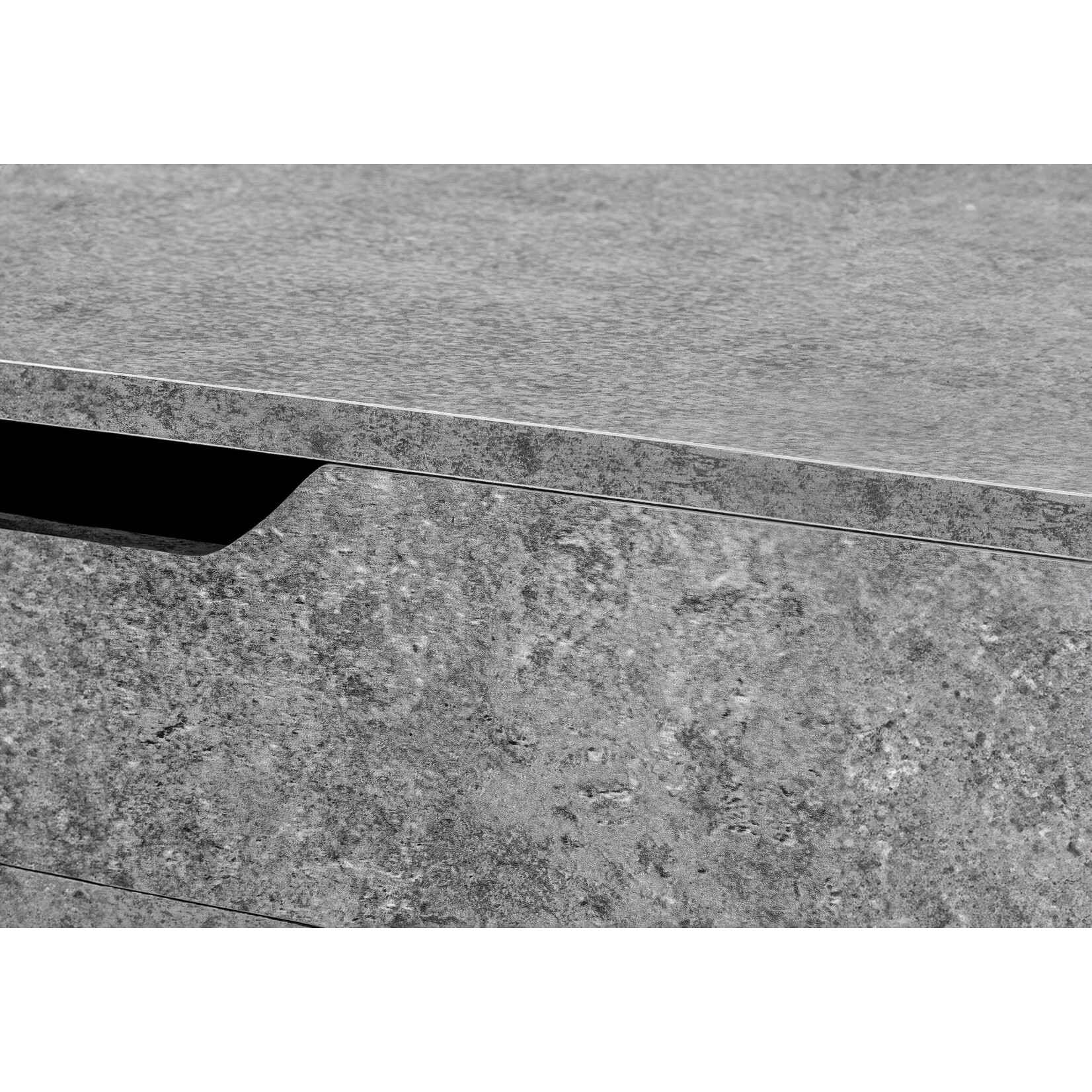 COMPUTER DESK - 48"L / GREY STONE-LOOK / BLACK METAL