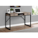 BUREAU - 48"L / TAUPE FONCE / METAL NOIR
