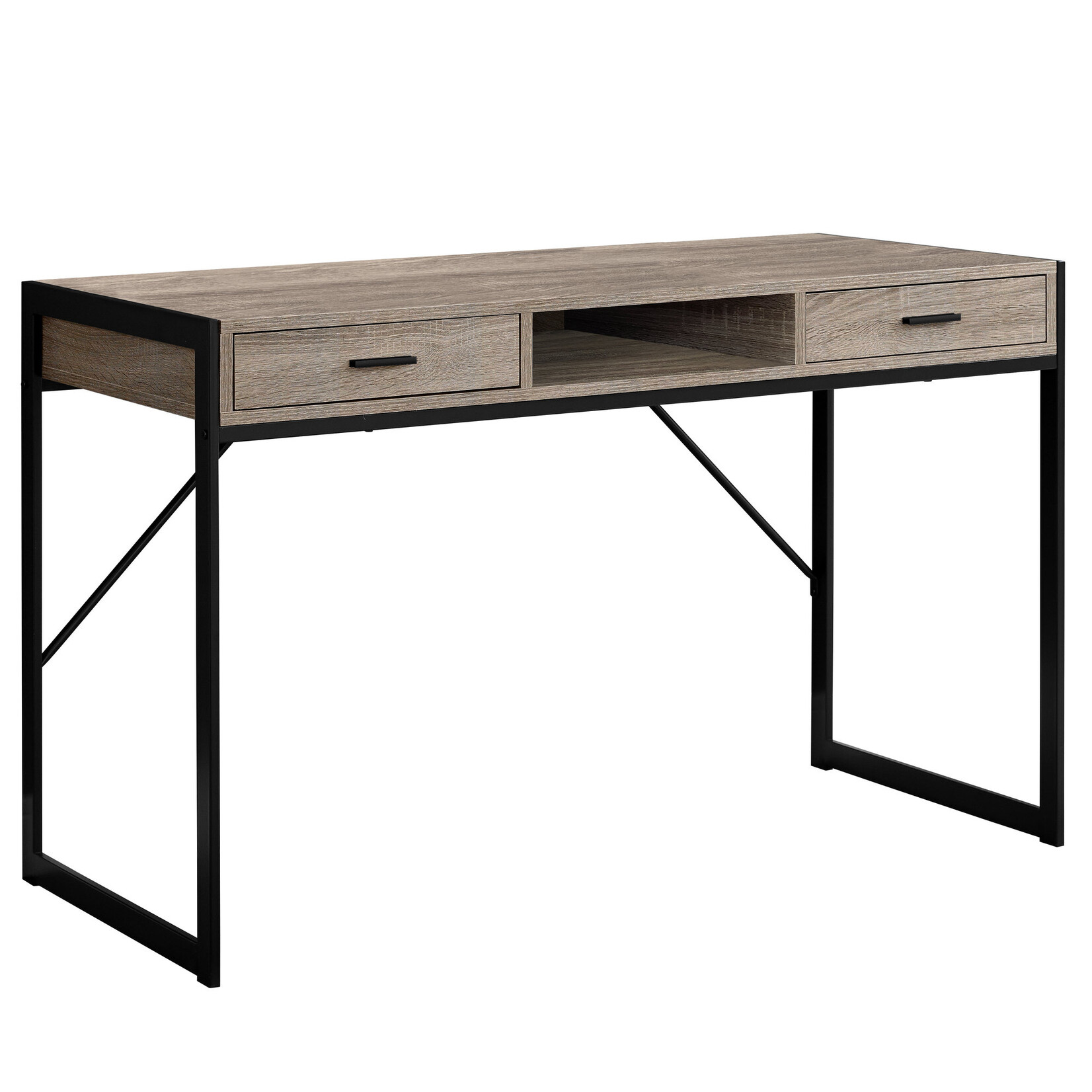 BUREAU - 48"L / TAUPE FONCE / METAL NOIR