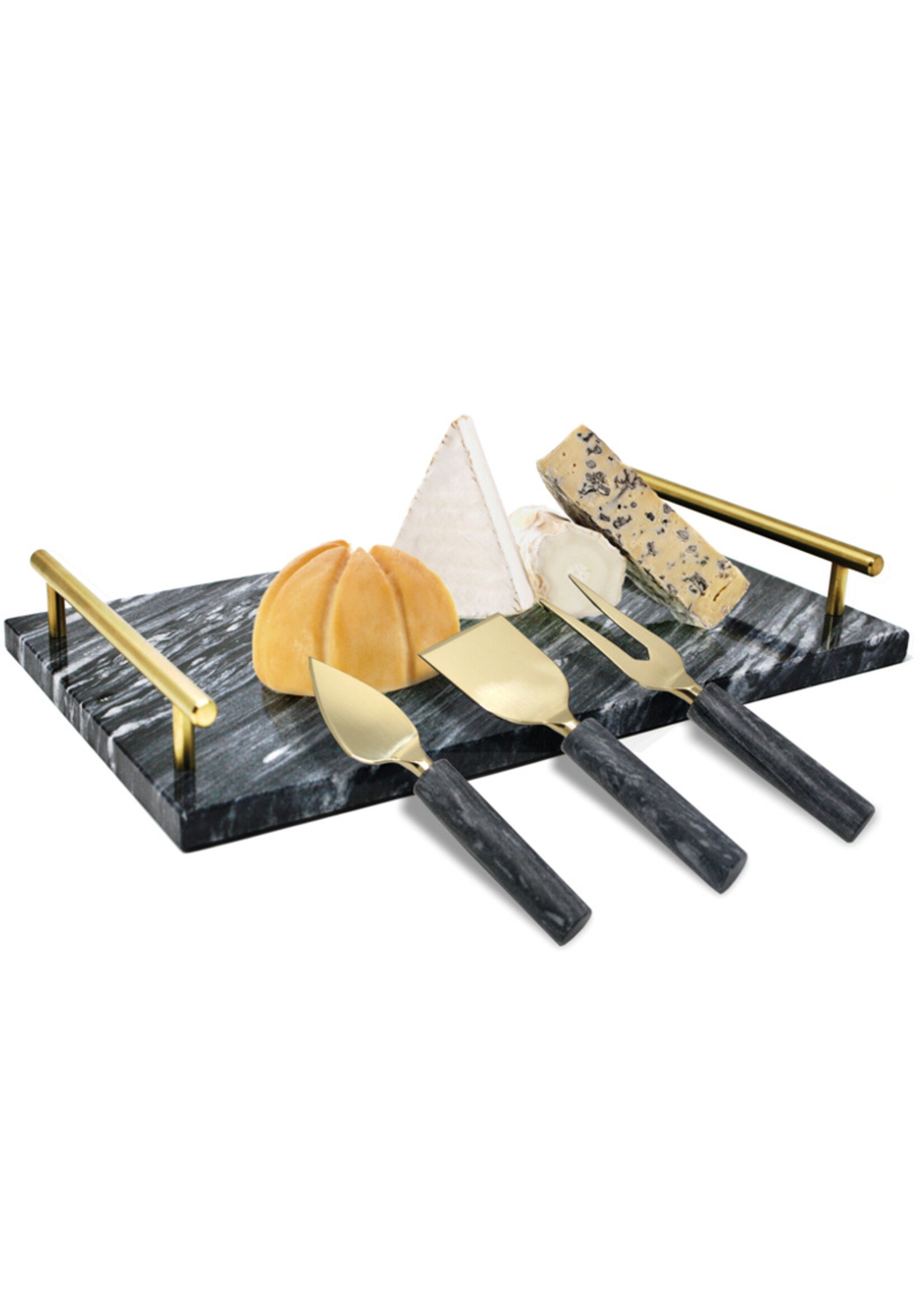 Danesco Ensemble de 3 couteaux à fromage en marbre