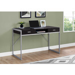 COMPUTER DESK - 48"L / CAPPUCCINO / SILVER METAL