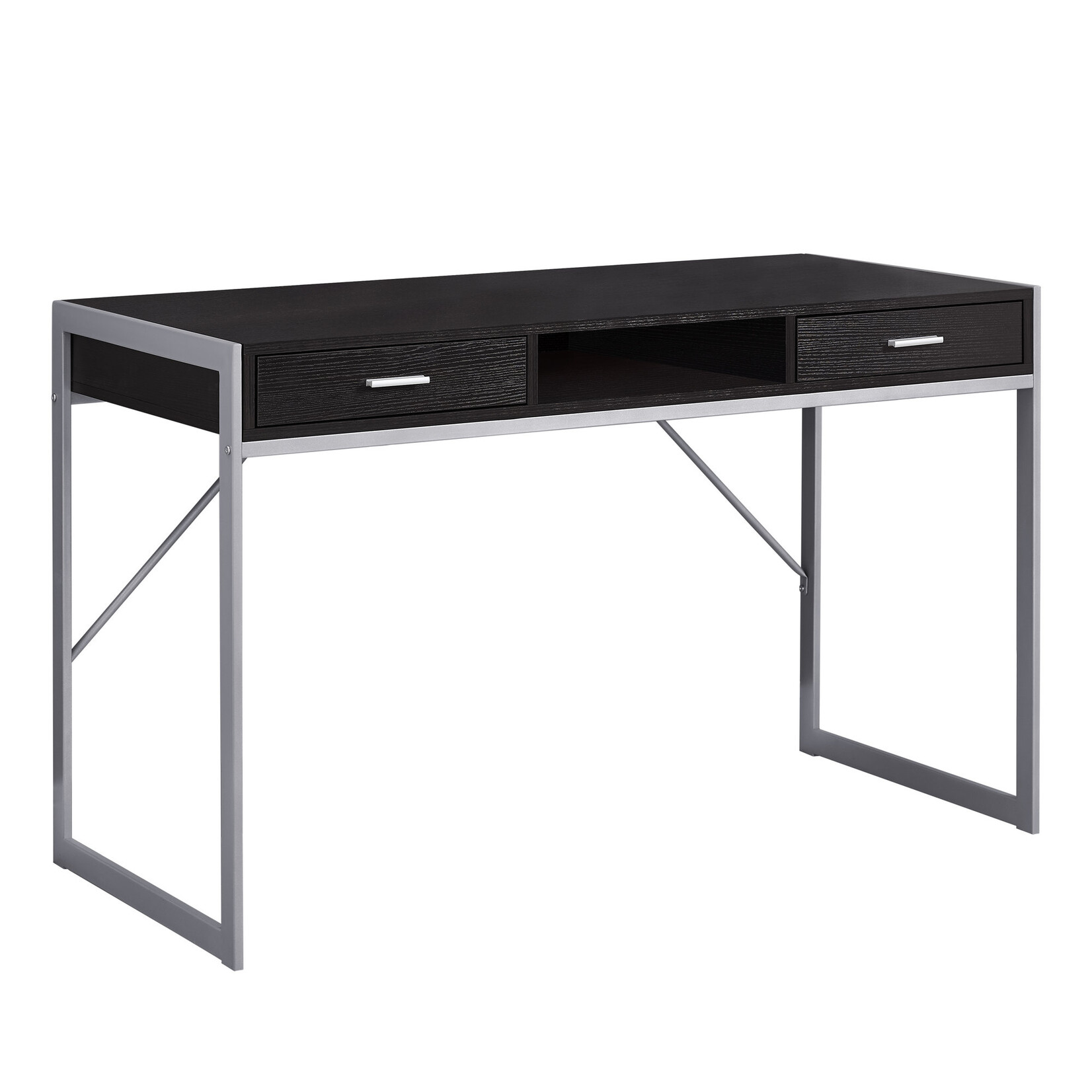 COMPUTER DESK - 48"L / CAPPUCCINO / SILVER METAL