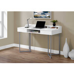 COMPUTER DESK - 48"L / WHITE / SILVER METAL
