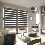 ITY INTERNATIONAL Olivia Stone Zebra Cordless Blinds, Black