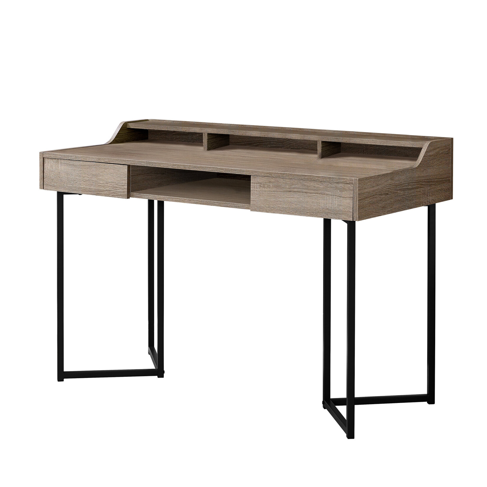 COMPUTER DESK - 48"L / DARK TAUPE / BLACK METAL