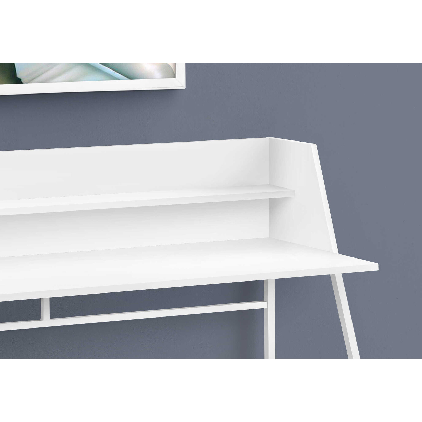 COMPUTER DESK - 48"L / WHITE / WHITE METAL