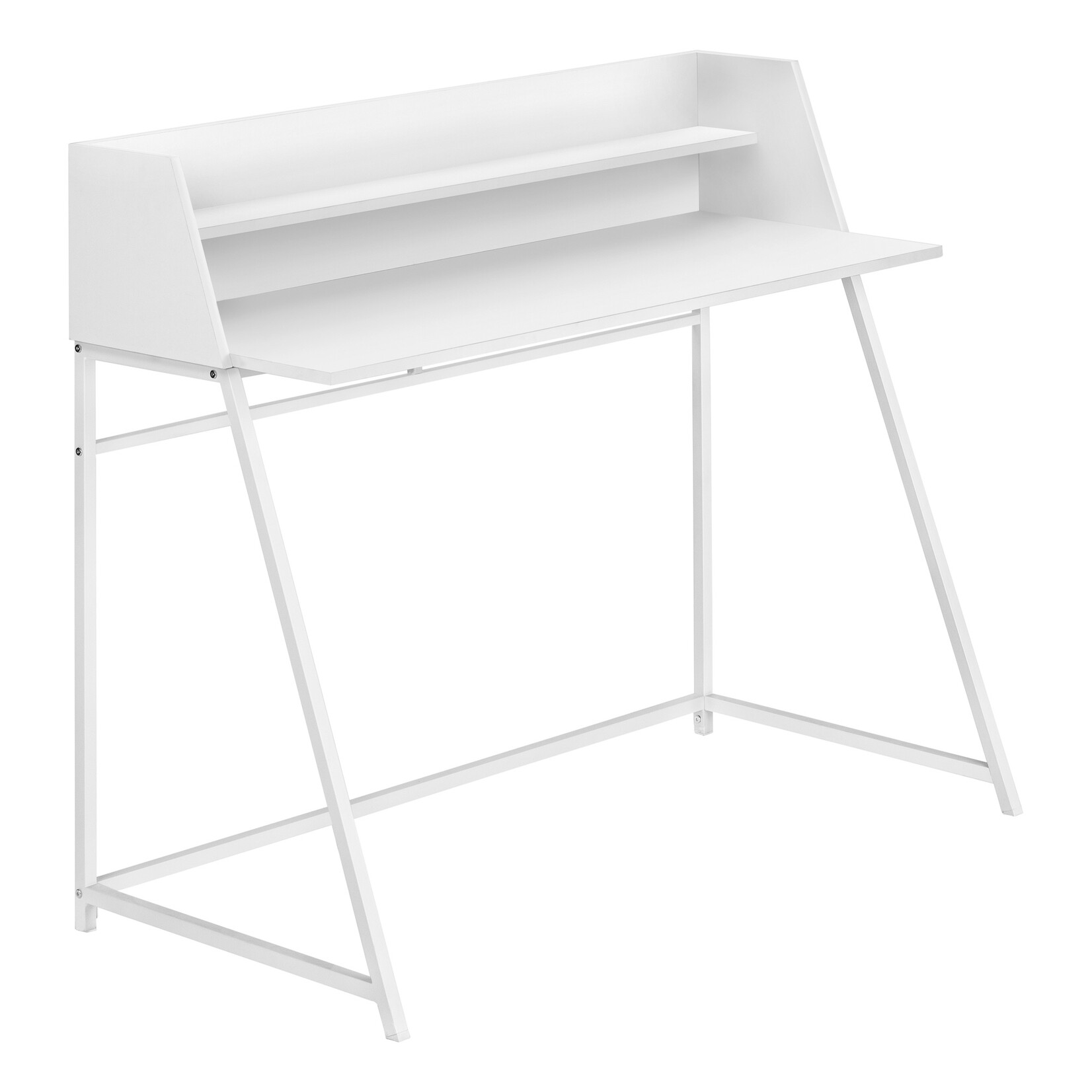 COMPUTER DESK - 48"L / WHITE / WHITE METAL