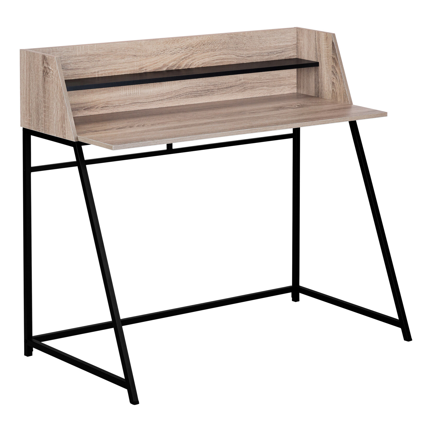 COMPUTER DESK - 48"L / DARK TAUPE / BLACK METAL