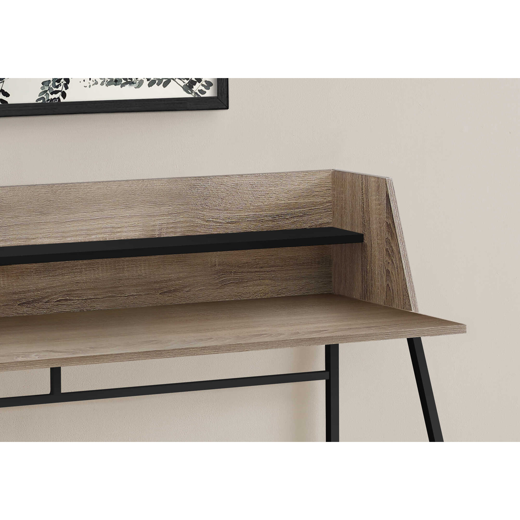 COMPUTER DESK - 48"L / DARK TAUPE / BLACK METAL
