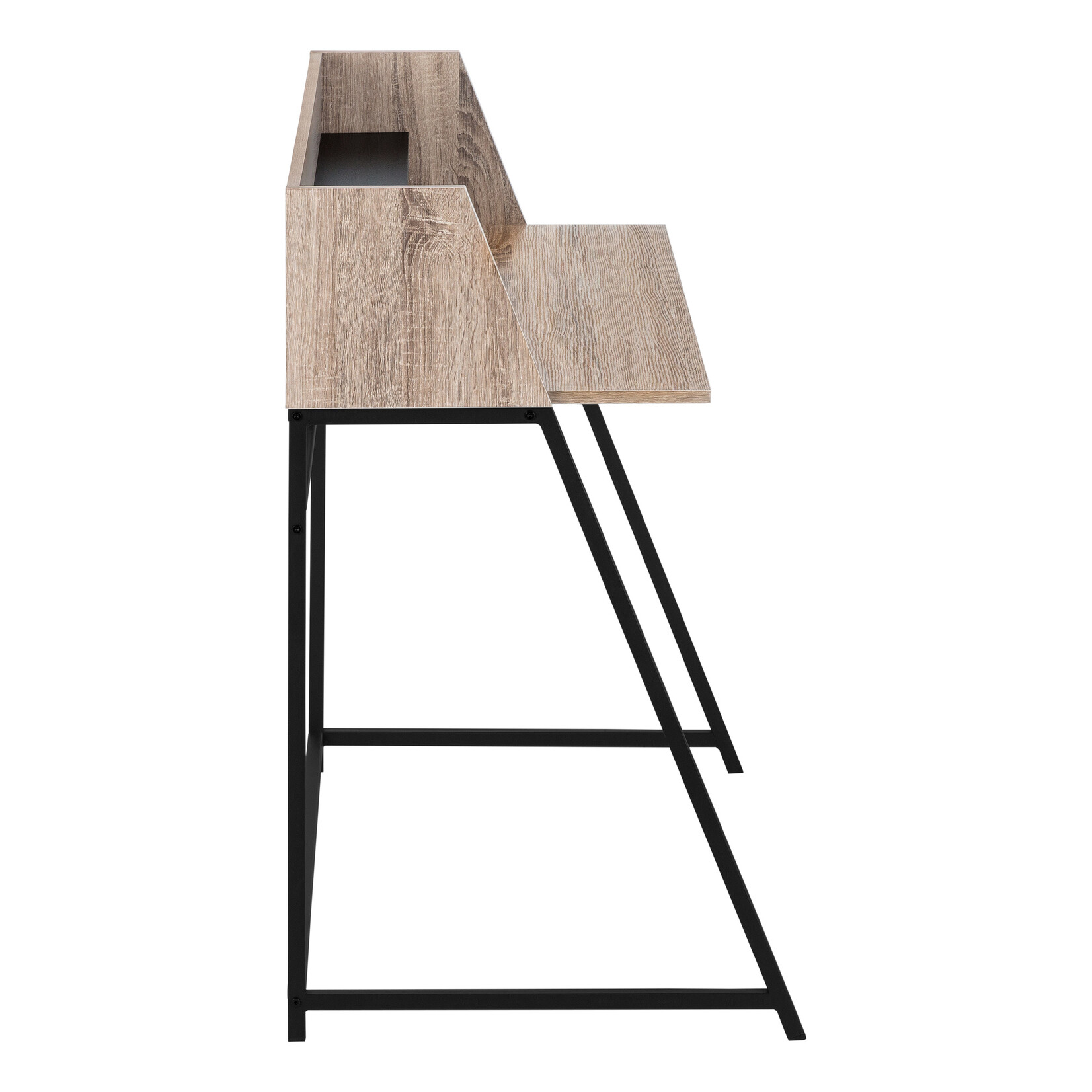 COMPUTER DESK - 48"L / DARK TAUPE / BLACK METAL