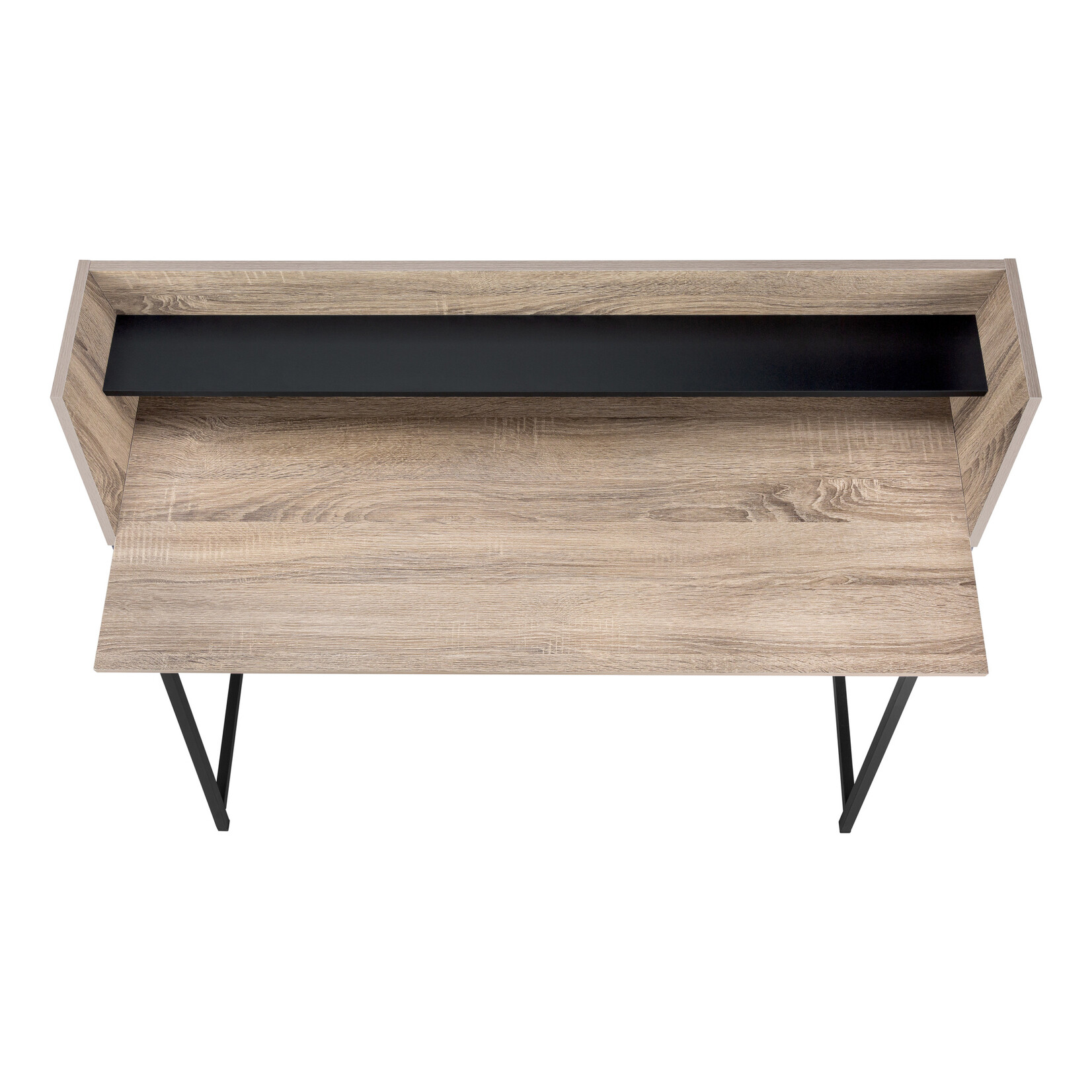 COMPUTER DESK - 48"L / DARK TAUPE / BLACK METAL