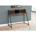 BUREAU - 48"L / FAUX BOIS BRUN / METAL NOIR