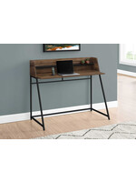 BUREAU - 48"L / FAUX BOIS BRUN / METAL NOIR