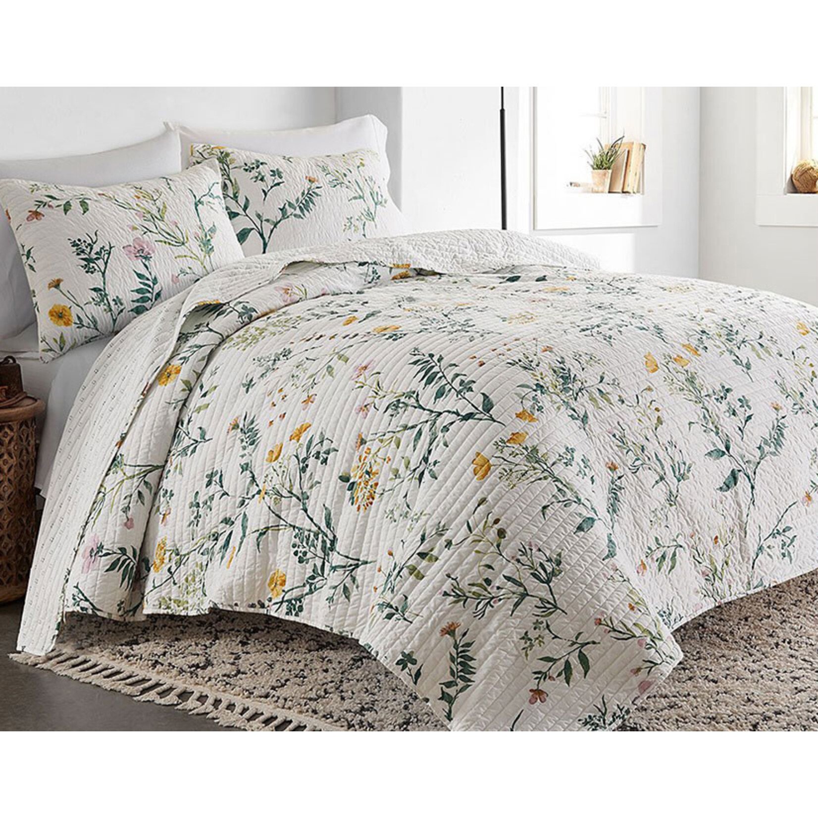 MARIGOLD Floral Garden Reversible Quilt Set, Bedding Set