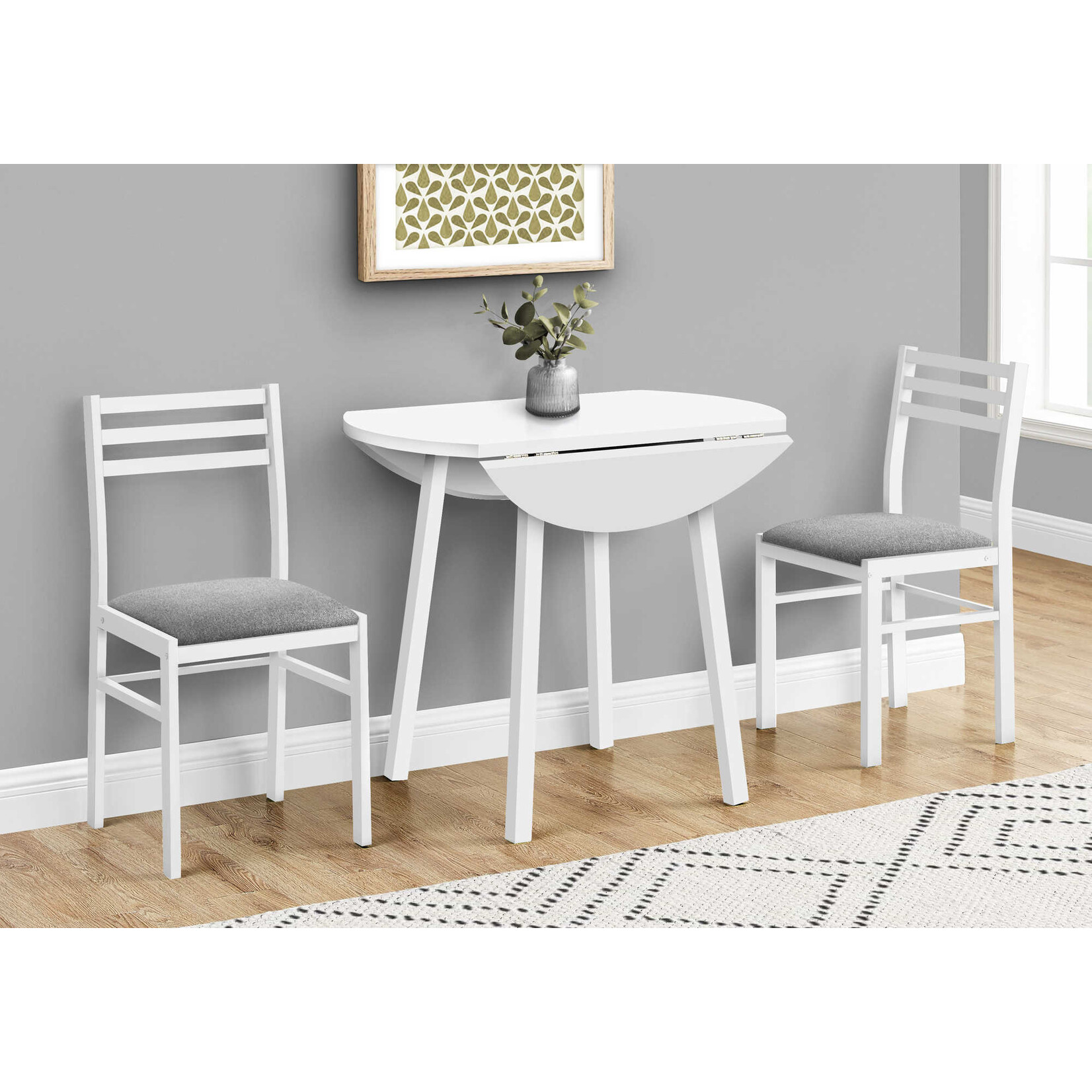 ENS SALLE A MANGER - 3PCS / DESSUS BLANC / METAL BLANC
