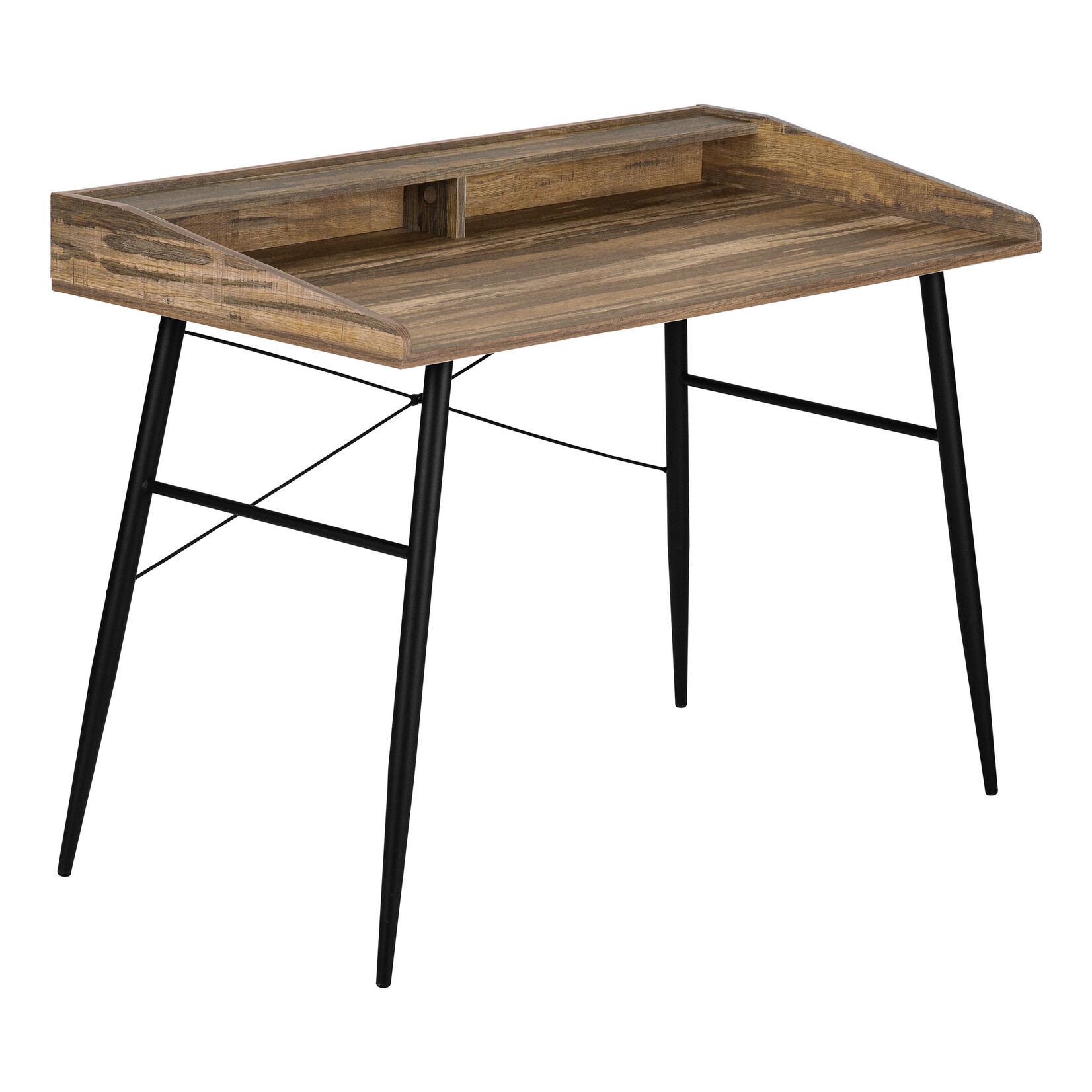 COMPUTER DESK - 48"L / BROWN RECLAIMED WOOD / BLACK METAL