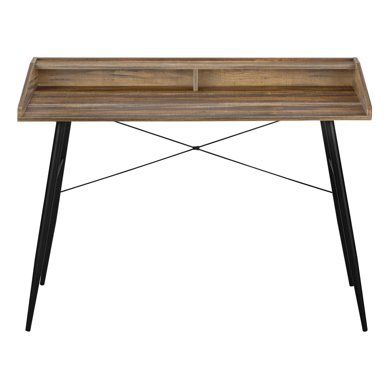 BUREAU - 48"L / FAUX BOIS BRUN / METAL NOIR