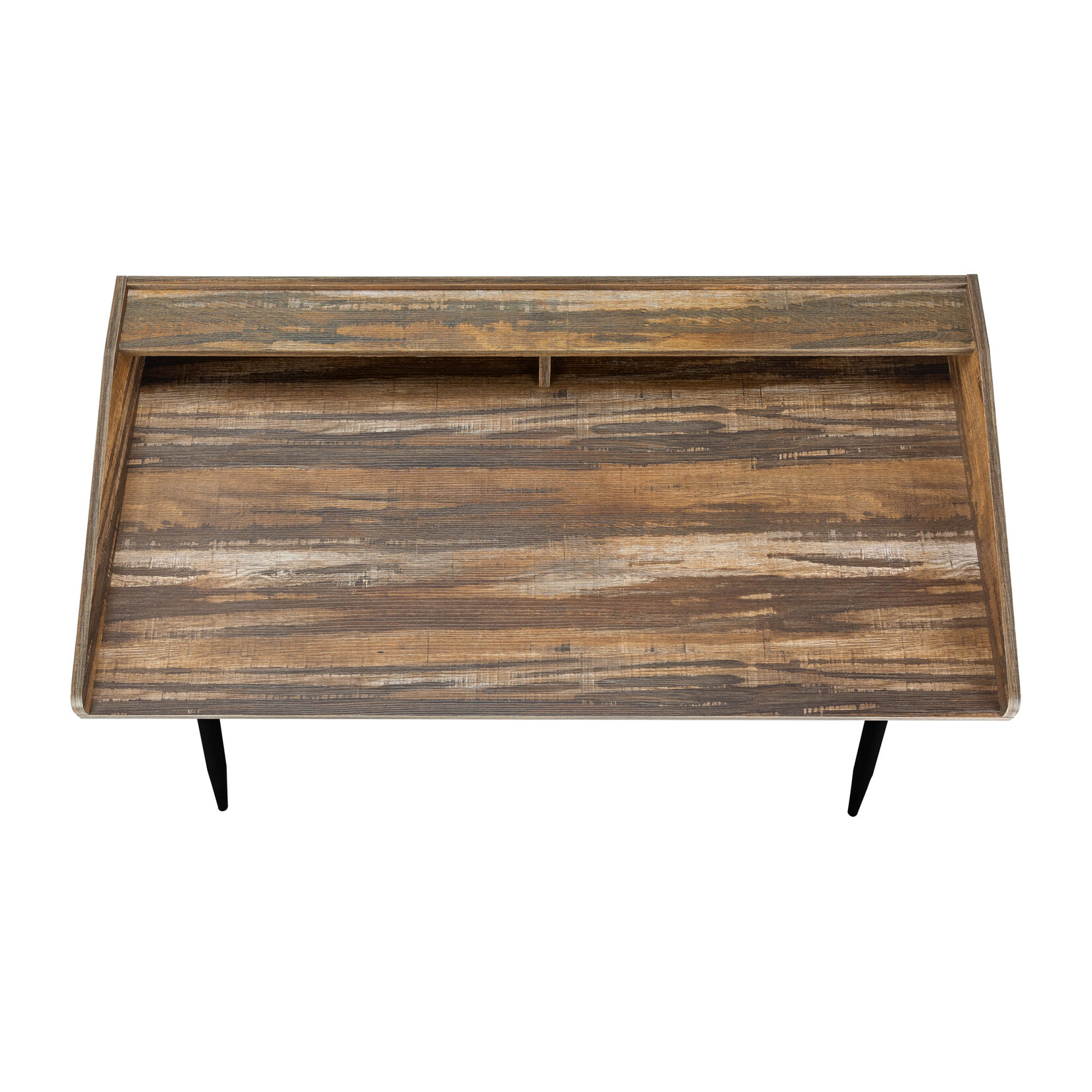 BUREAU - 48"L / FAUX BOIS BRUN / METAL NOIR