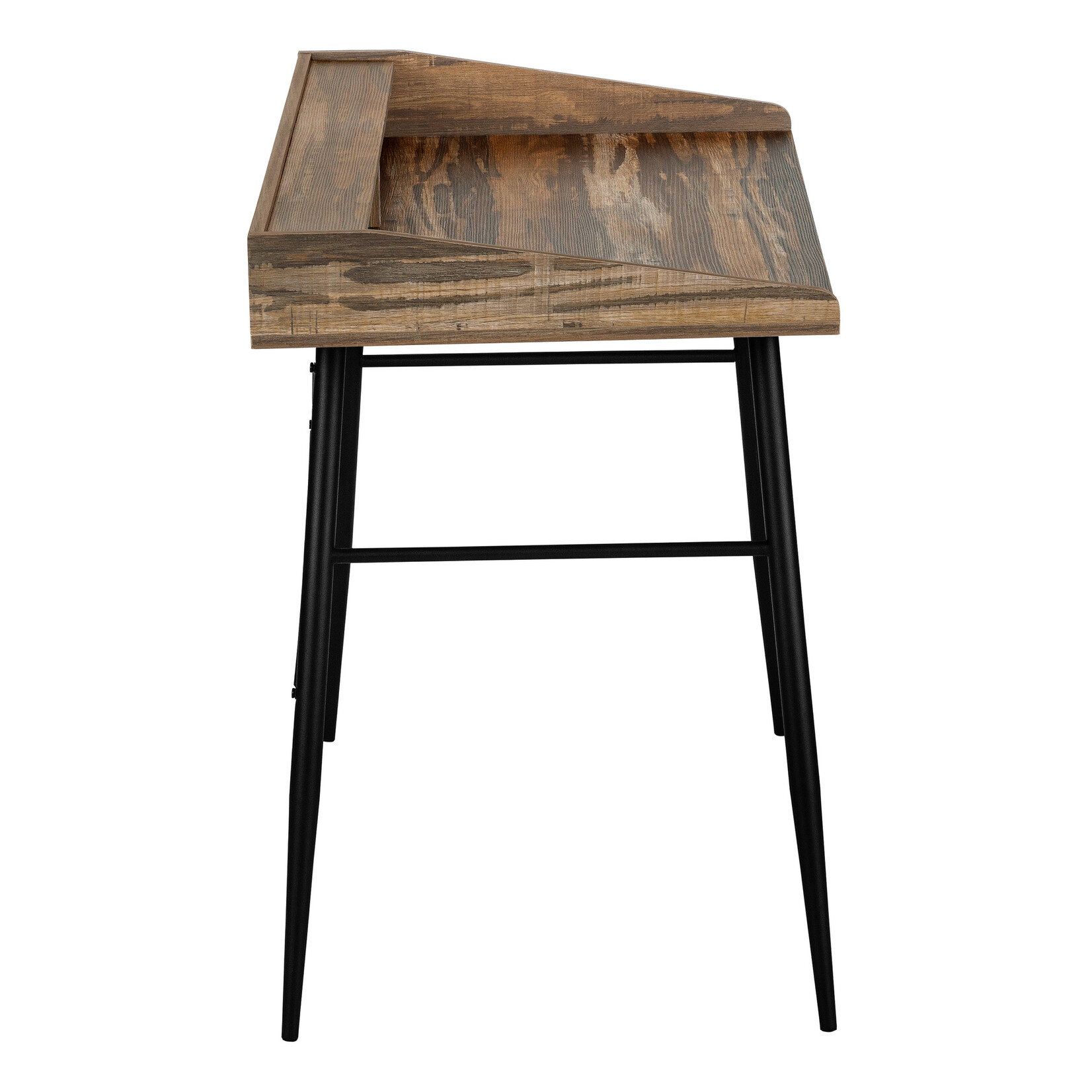 BUREAU - 48"L / FAUX BOIS BRUN / METAL NOIR