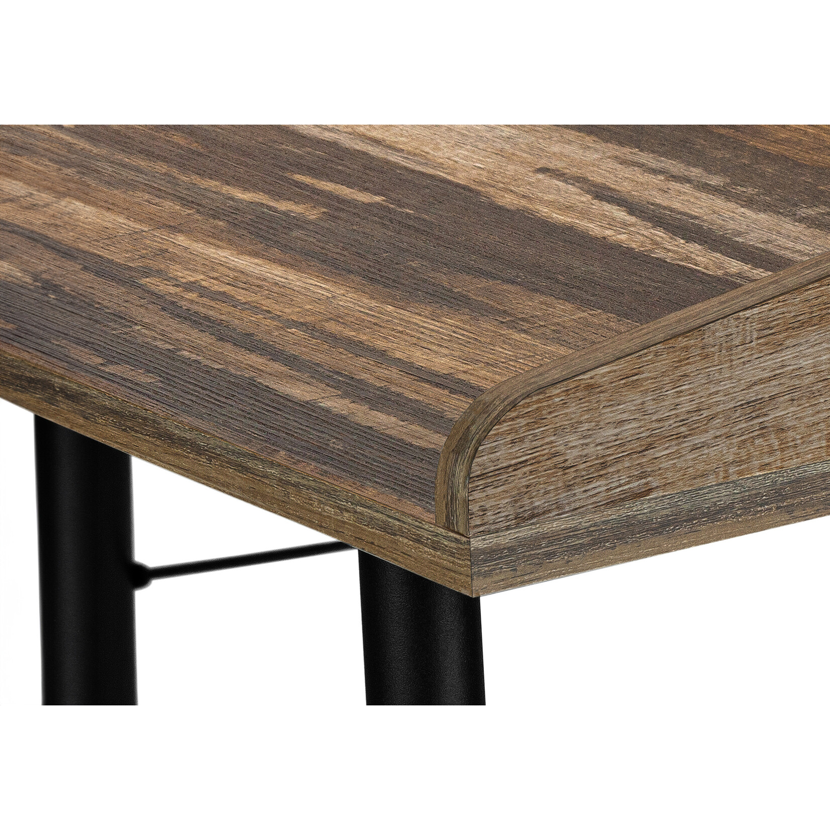 BUREAU - 48"L / FAUX BOIS BRUN / METAL NOIR