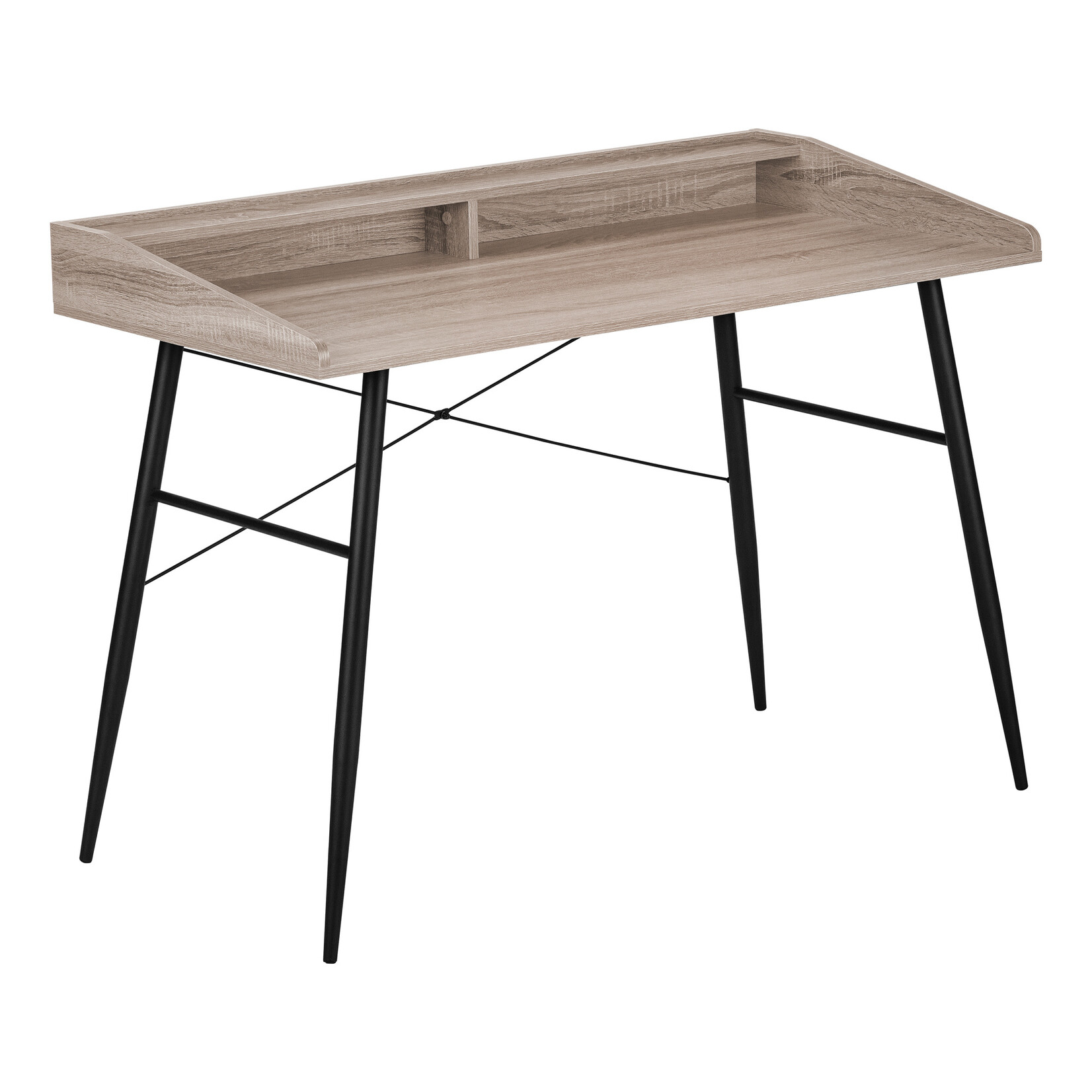 COMPUTER DESK - 48"L / DARK TAUPE / BLACK METAL