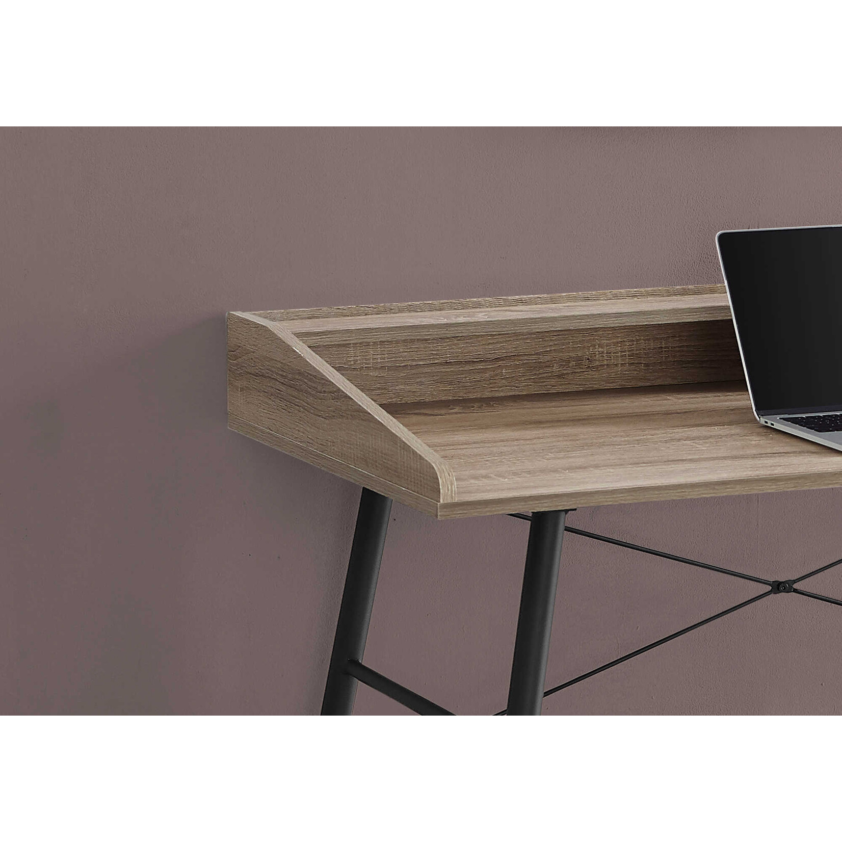 BUREAU - 48"L / TAUPE FONCE / METAL NOIR