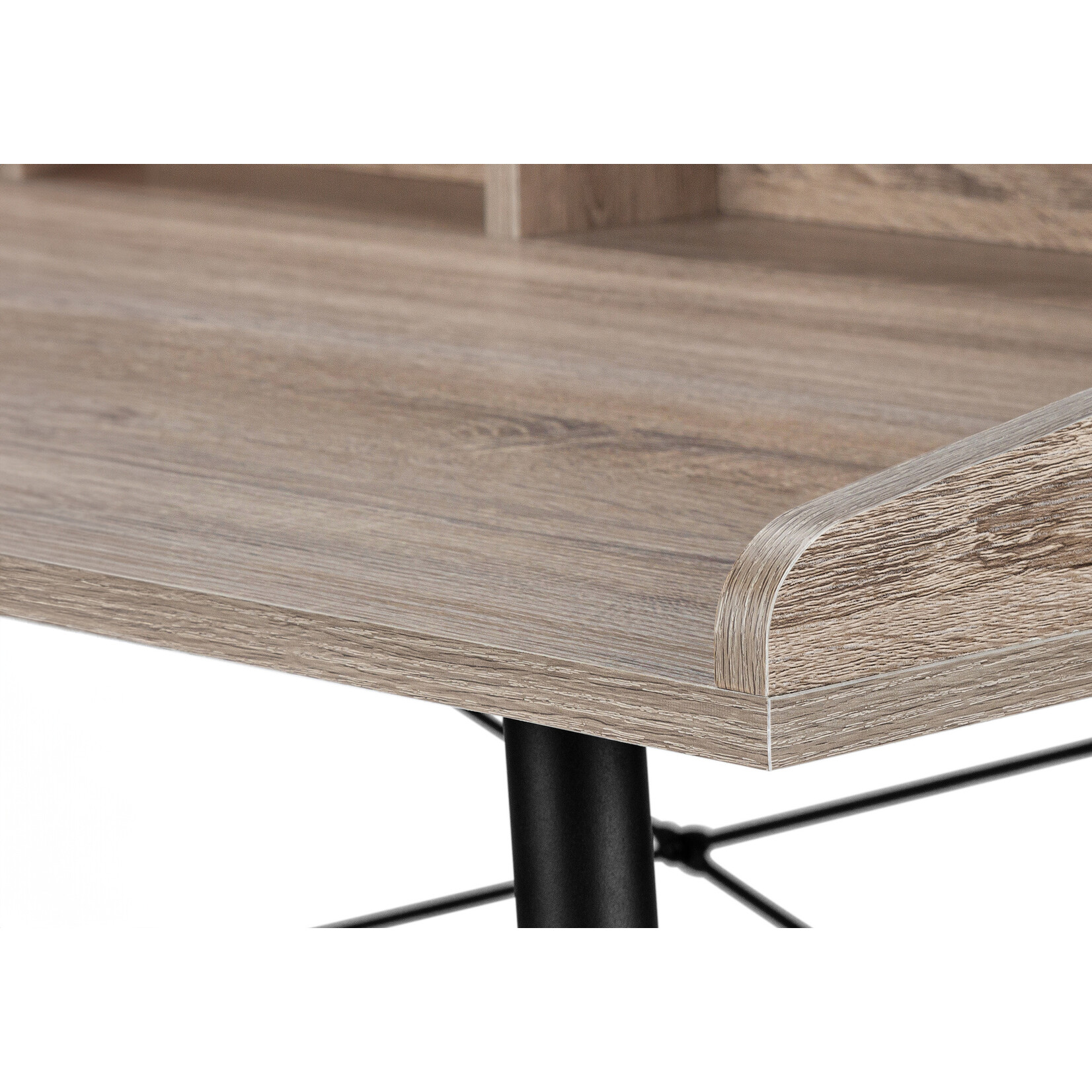 COMPUTER DESK - 48"L / DARK TAUPE / BLACK METAL
