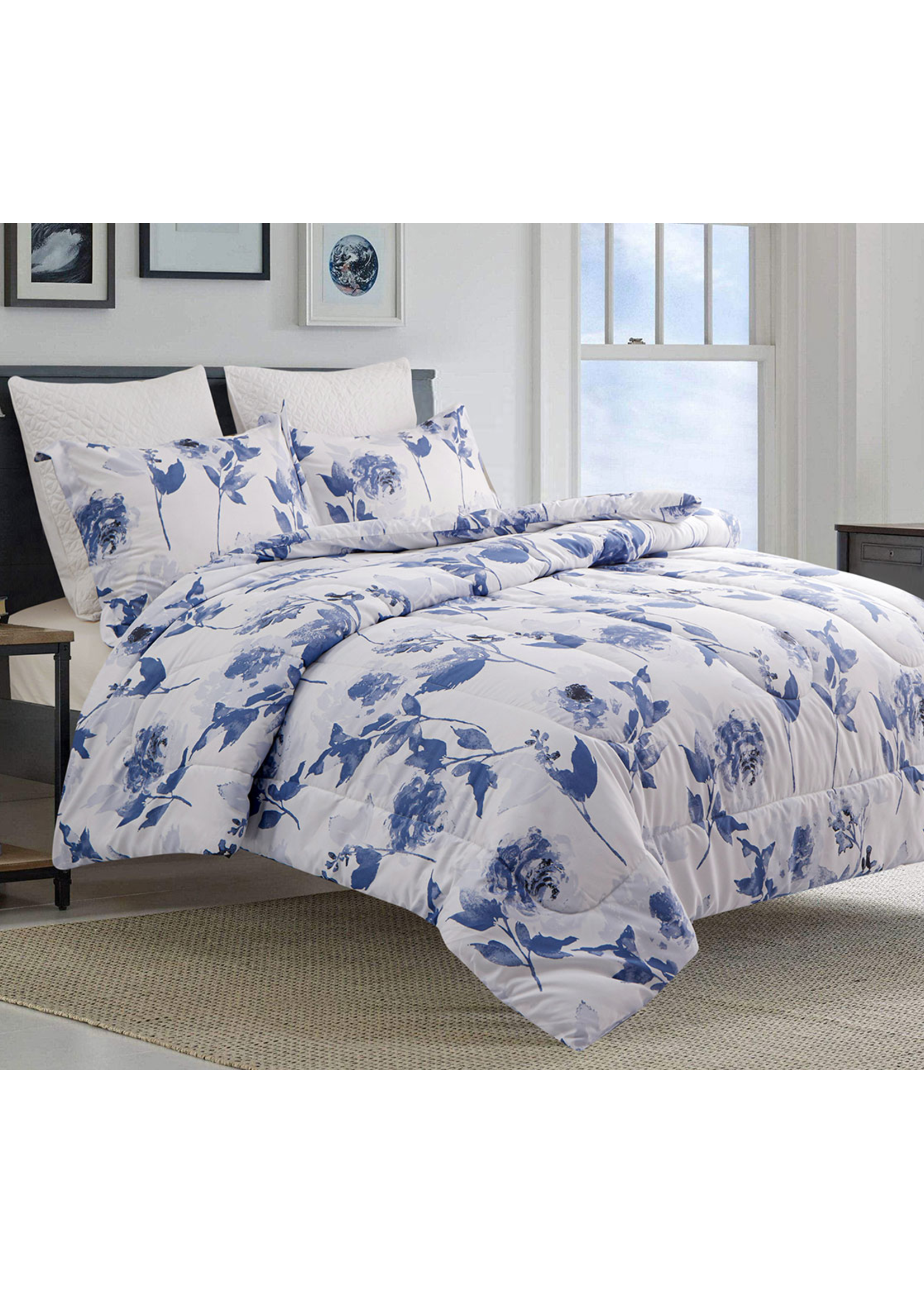 Delphi Floral Bleu 3pcs Comforter Set