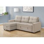Angie Sectional Sofa Futon, Light Beige