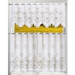 3 pcs Lace Valance & Tiers Set-White