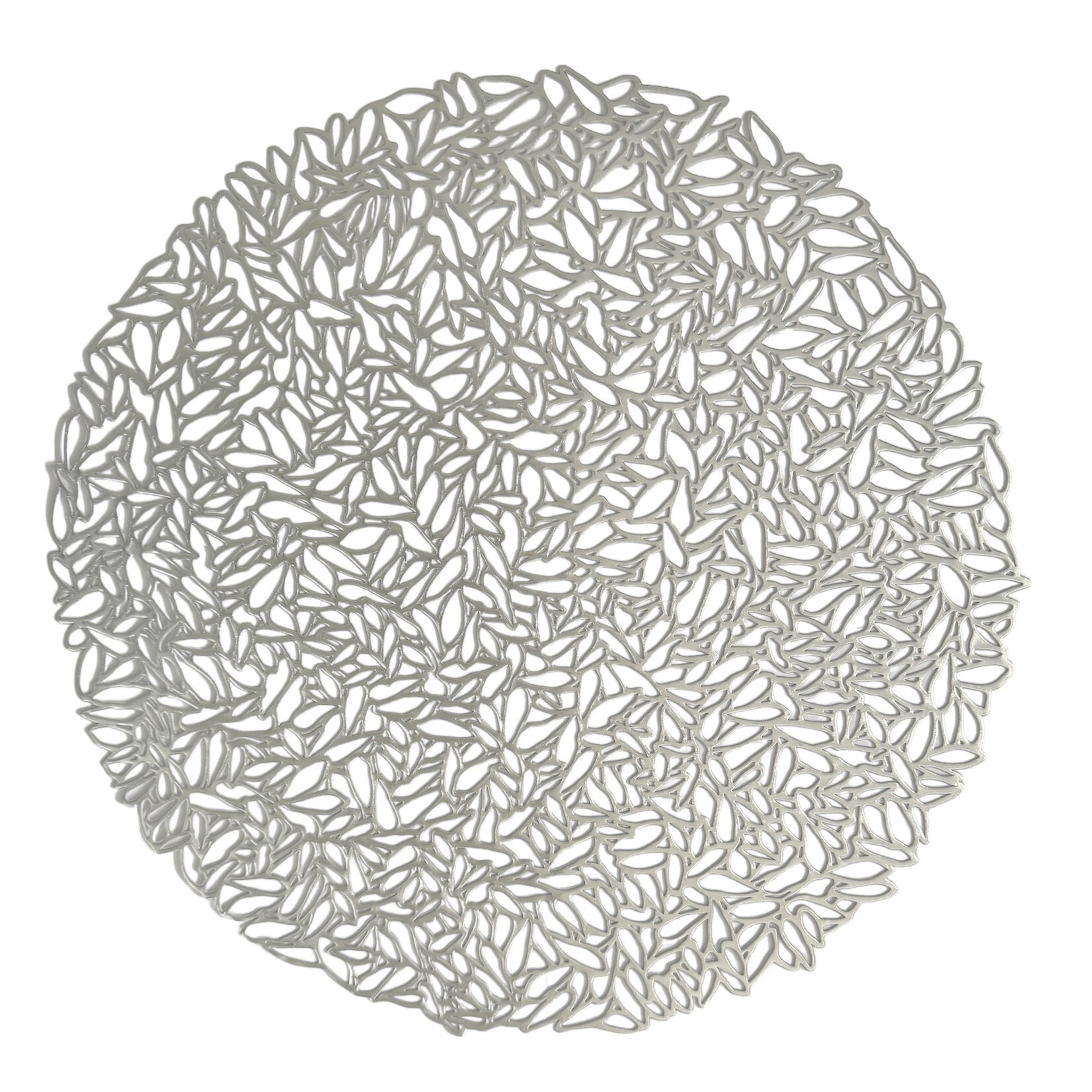 ITY INTERNATIONAL Napperon Rond Vinyle, Argent