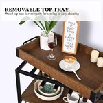3-Tier Trolley Bar Cart Rustic