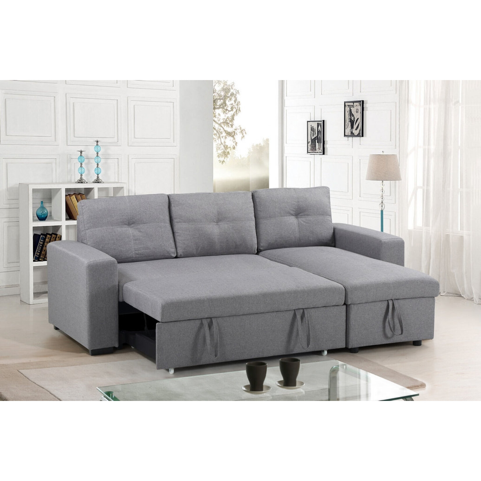 Aldi Sectional Sofa Futon, Grey