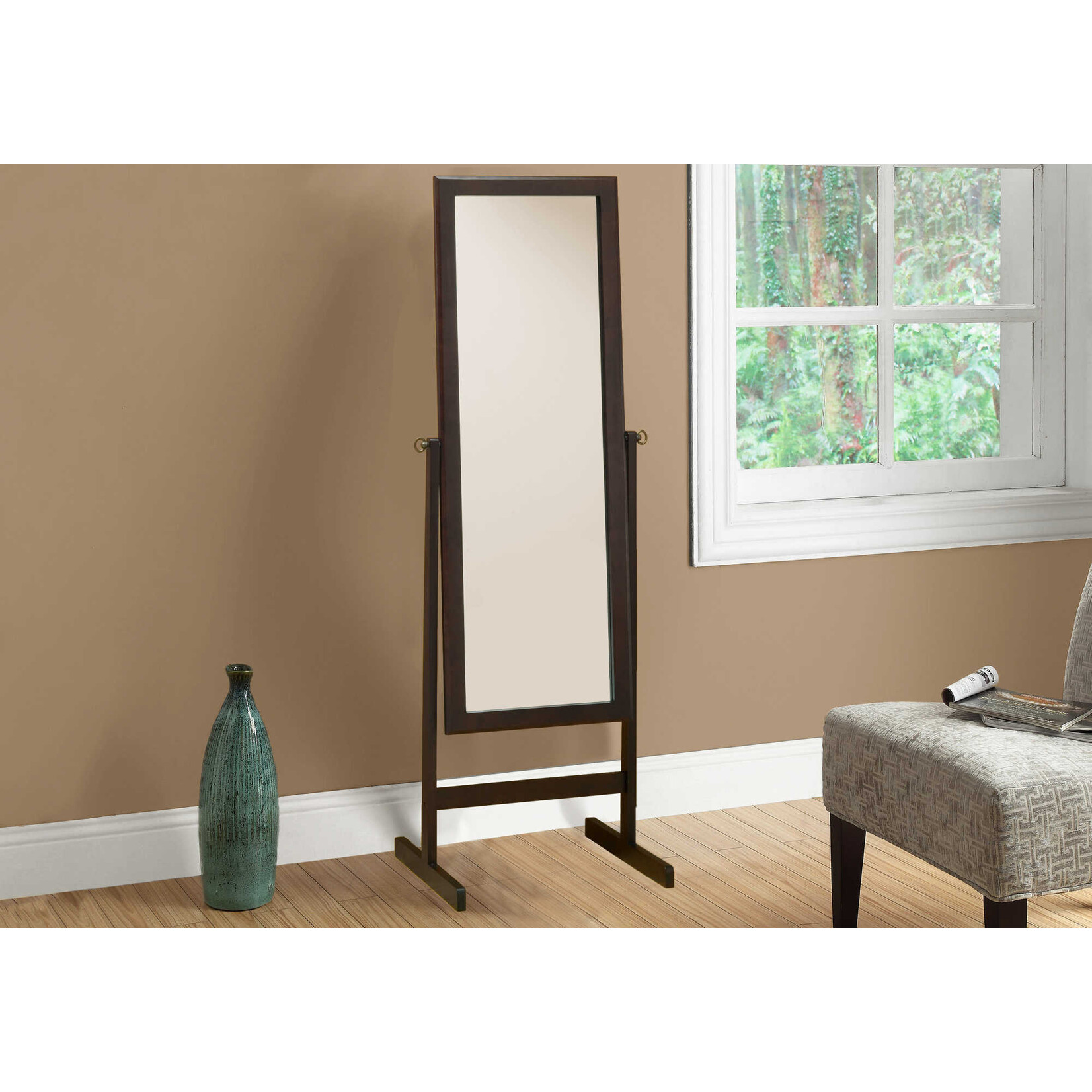 Full Length Standing Floor Mirror, 60" Rectangular, Espresso