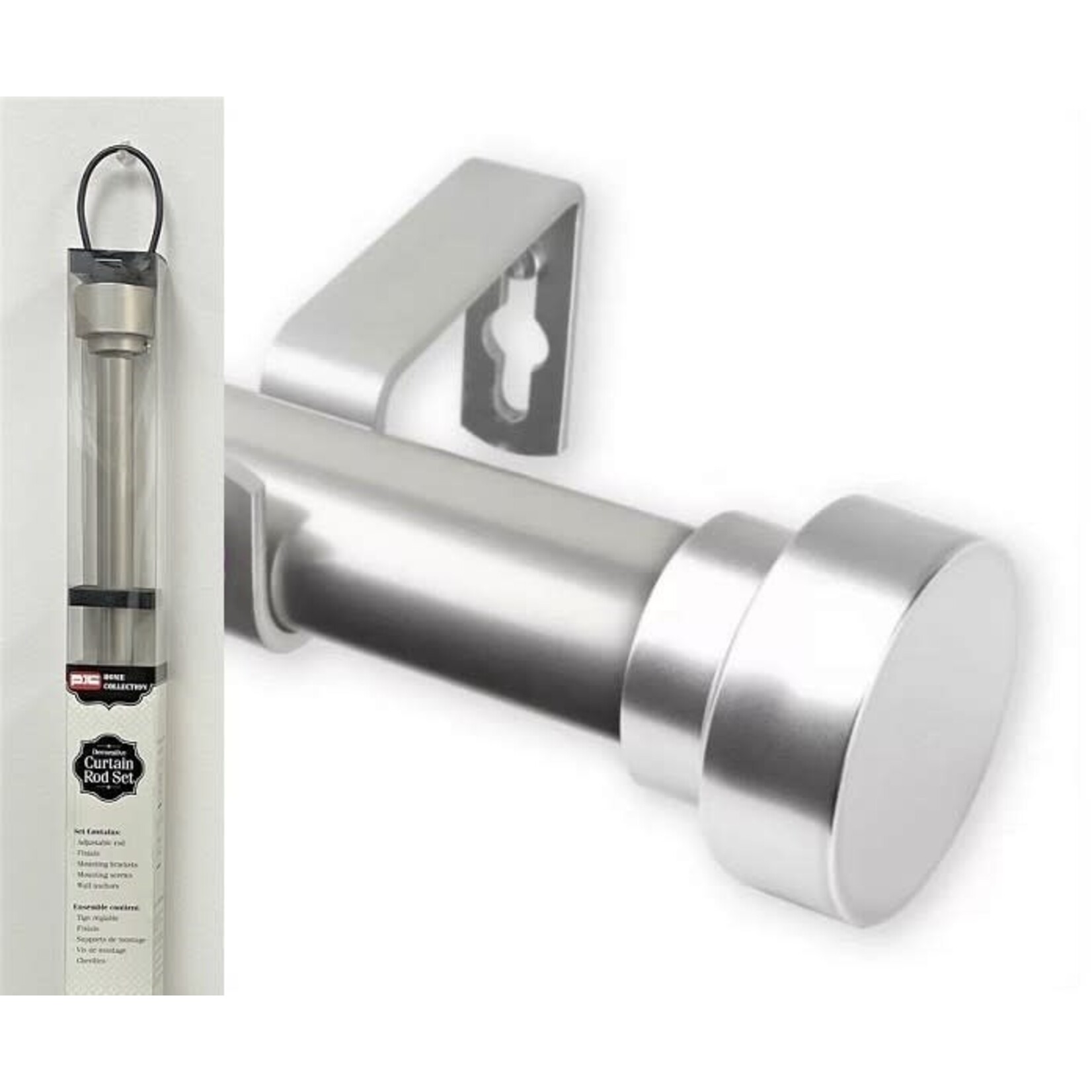 Tringle à Rideau en Nickel Brossé 66-120"