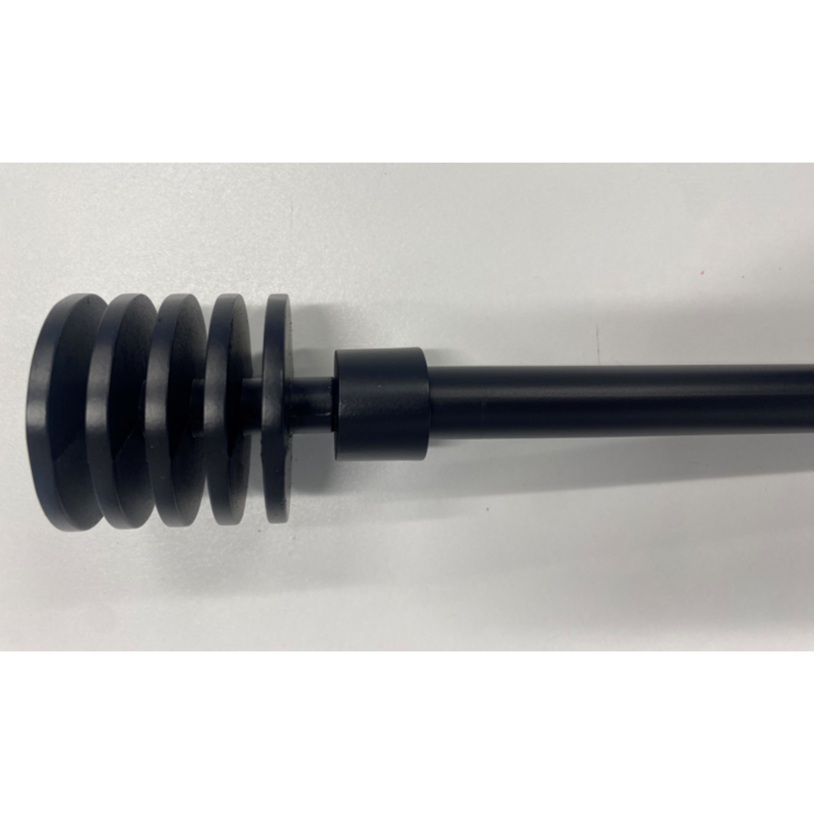 ITY INTERNATIONAL Black extendable DOUBLE curtain rod spiral 66-120''