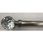 ITY INTERNATIONAL Tringle à rideau DOUBLE extensible argent diamant 66-120''