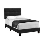 Black Velvet Upholstered Bed Frame, Twin