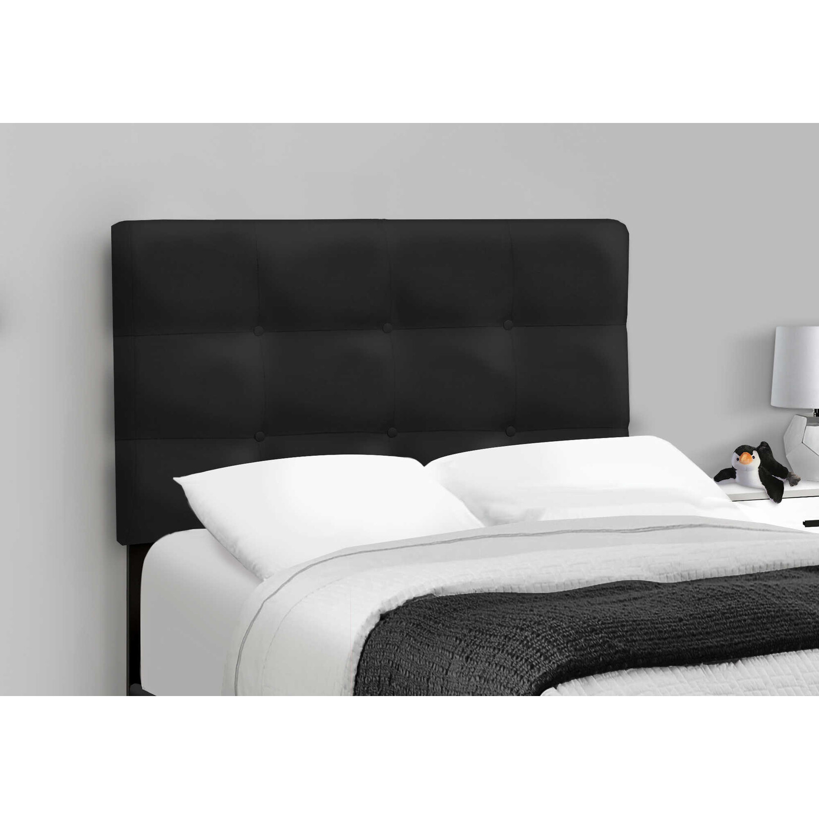 Black Velvet Upholstered Bed Frame, Twin