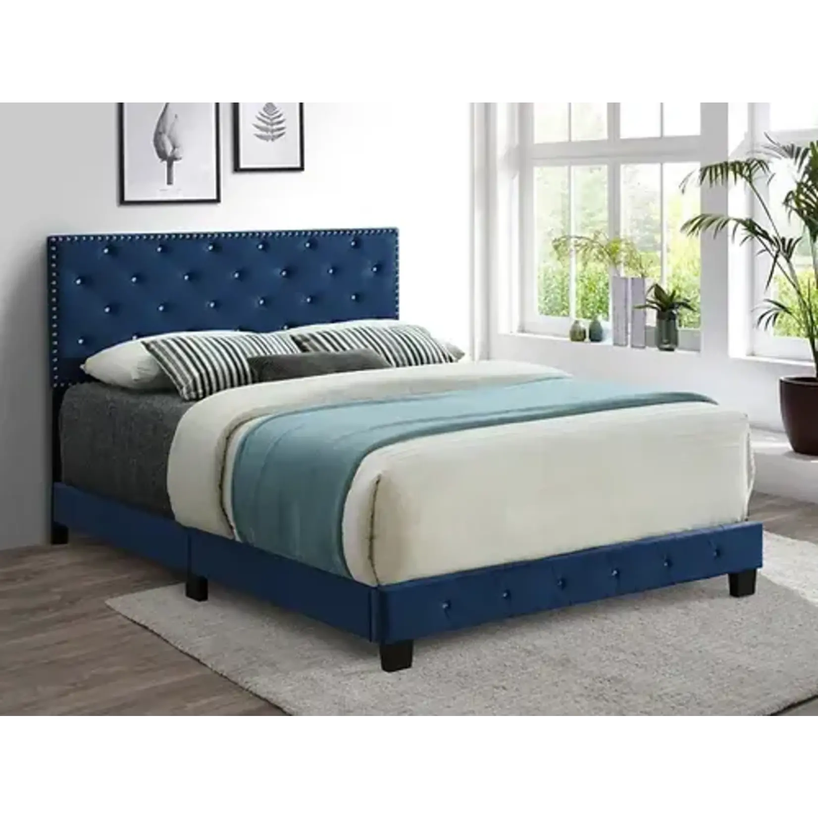 BLUE VELVET BED FRAME