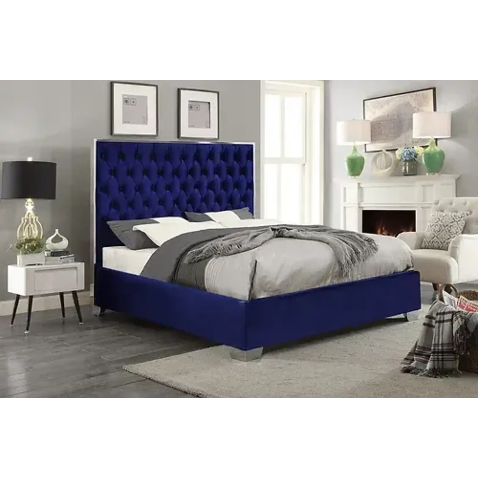 CADRE DE LIT ROYAL KING BLUE
