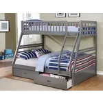 TWIN/DOUBLE BUNK BED +DRAWERS GREY