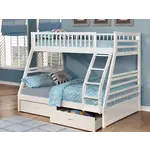 TWIN/DOUBLE BUNK BED +DRAWERS  WHITE