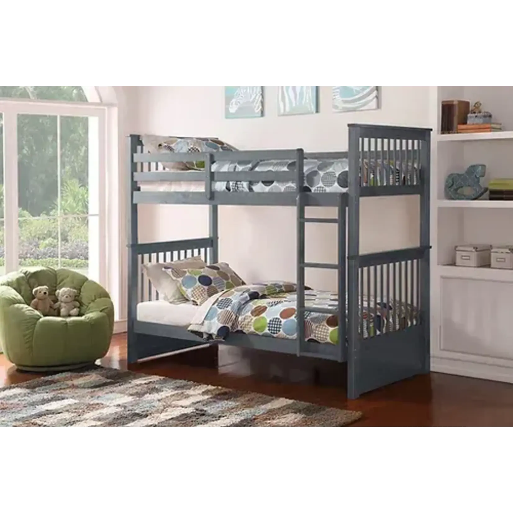 Lit superposé en bois Twin/Twin GRIS