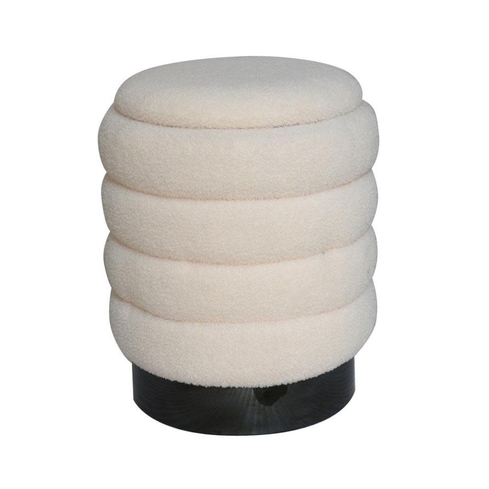 ITY INTERNATIONAL Teddy Boucle Round Storage Ottoman