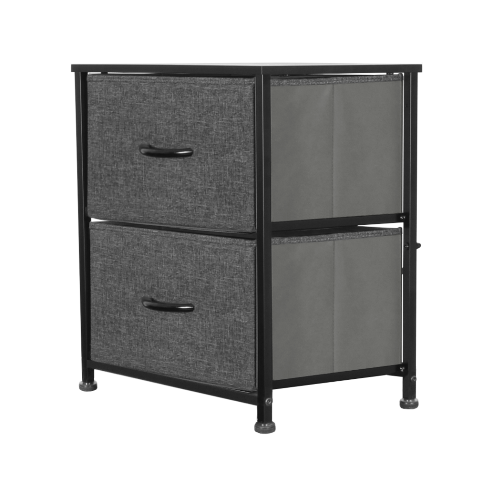 ITY INTERNATIONAL 2-Drawer Organizer Night Stand, Grey